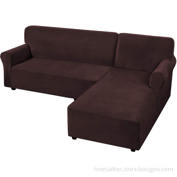 Thick Velvet 2 Pieces L-Shaped Sofa Covers